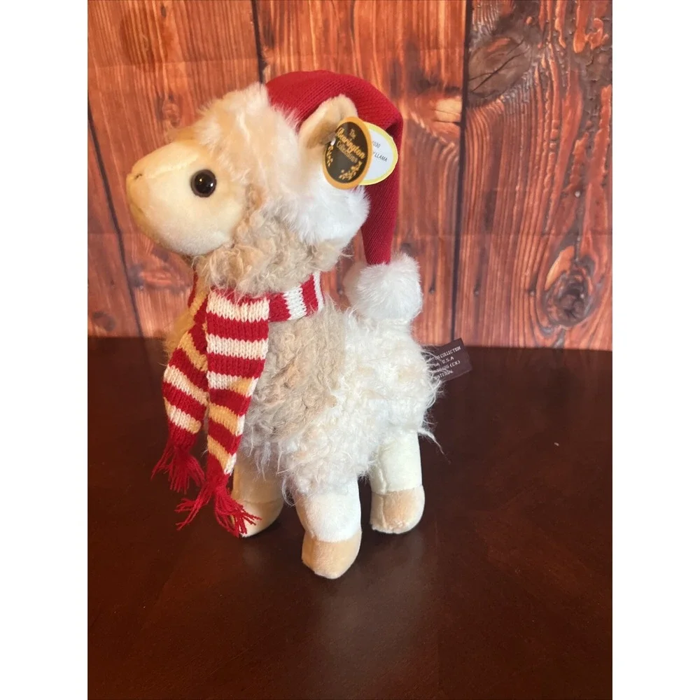BEARINGTON PLUSH - HOLLY‎ Llama With Santa Hat And Scarf Christmas Decor